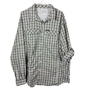 Columbia Silver Ridge Lite Shirt XXL Green Vented UV Hiking Outdoor Fishing